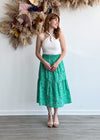 Thea Smocked Waist Midi Skirt