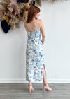 Margo Tie Waist Dress - Blue Floral